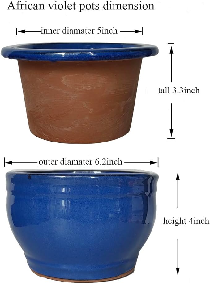 African Violet Pots Self Watering Round Ceramic Violet Pot - Image 2