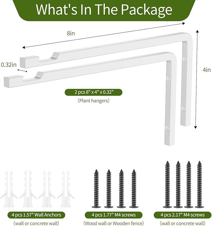 Plant Hangers Outdoor Indoor, 4 Pack 8" Plant Hooks - Image 7