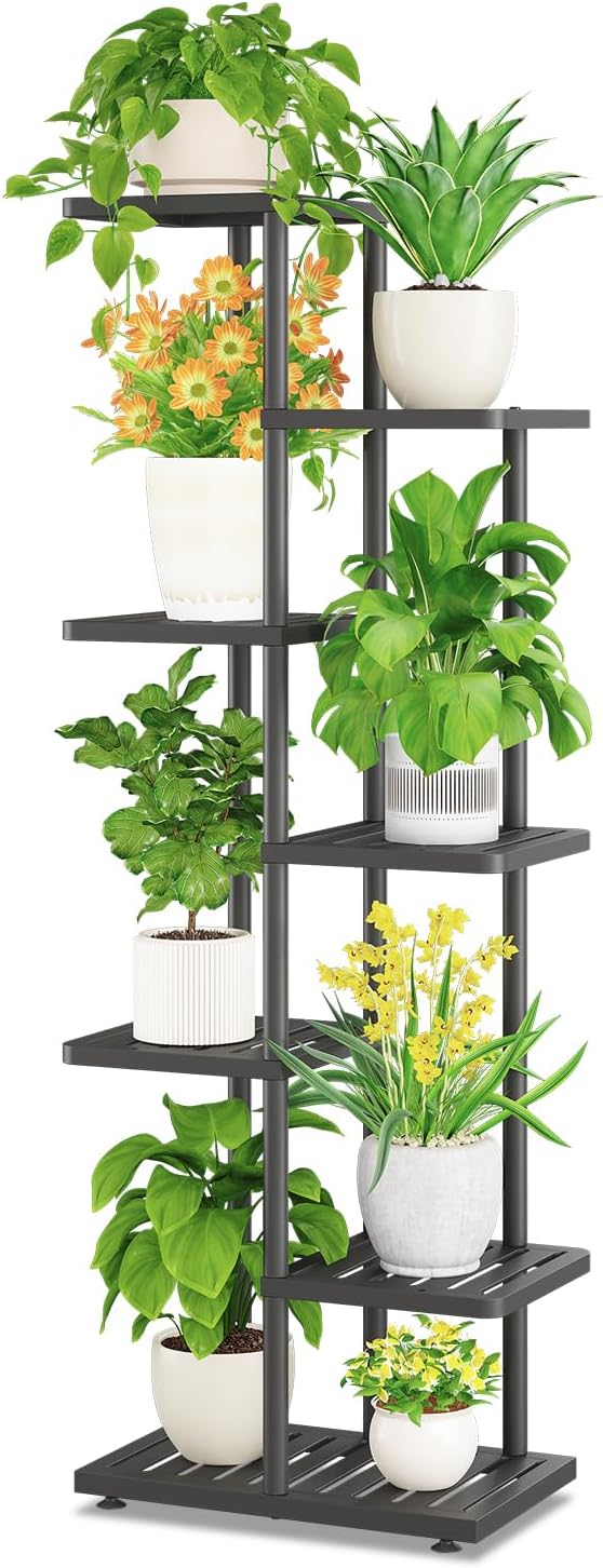 iDavosic.ly Plant Stand Indoor Outdoor, 6-Tier Tall Metal Flower Shelf by iDavosicly