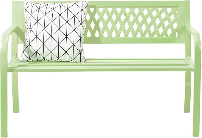 VINGLI 47'' Outdoor Bench, Weather Resistant Garden Patio Bench Powder Coated by VINGLI