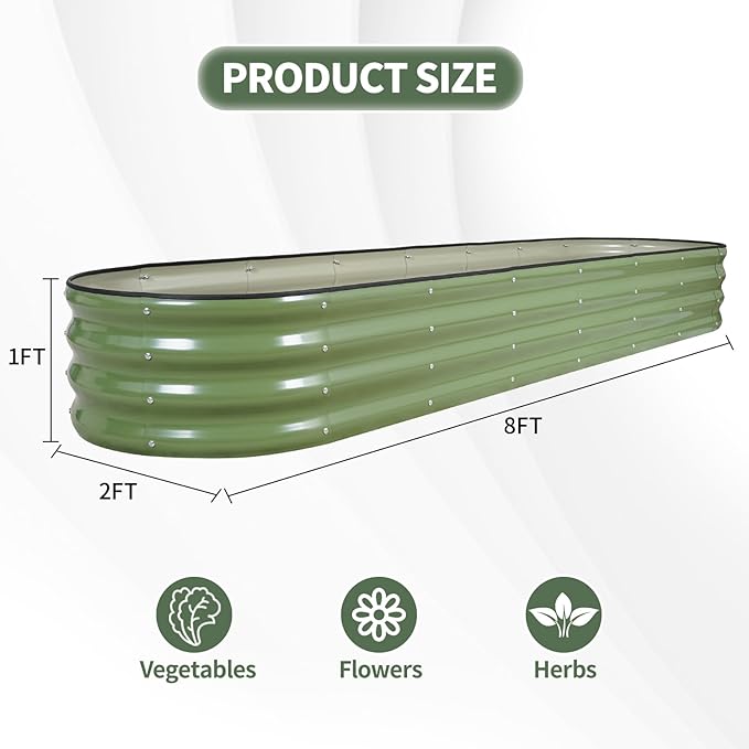 1MORE Galvanized Raised Garden Bed- Planter Garden Boxes Outdoor, Raised Beds - Image 7