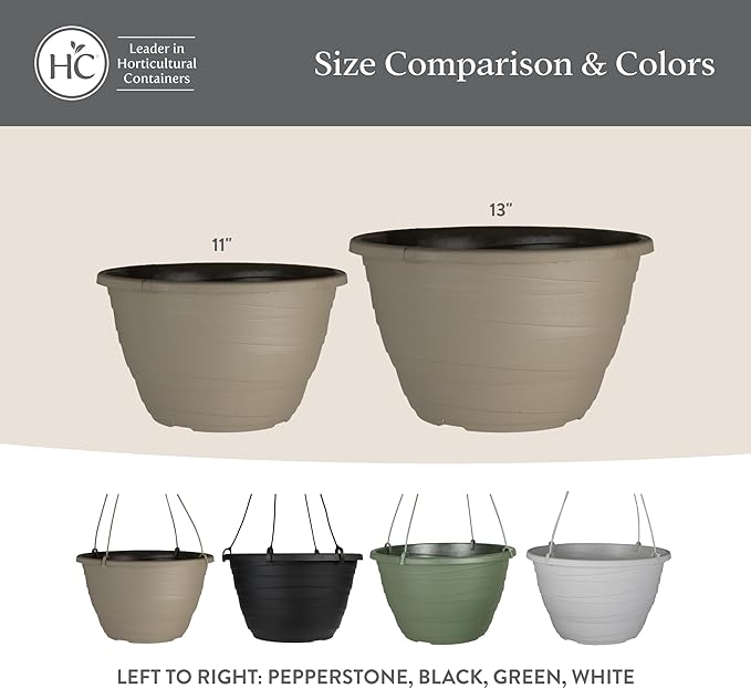 The HC Companies 13 Inch Wrapt Hanging Planters, Lightweight UV-Resistant - Image 6