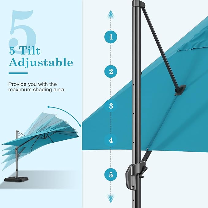 HOTEEL10x10ft Patio Umbrella Cantilever Umbrellas - Image 6