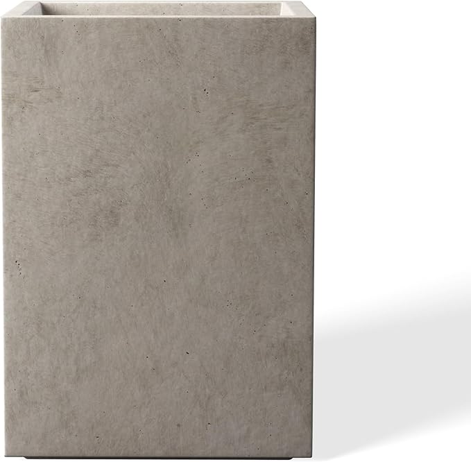 Kante 18.5" H Tall Rectangular Concrete Planters, Outdoor Indoor Lightweight by Kante