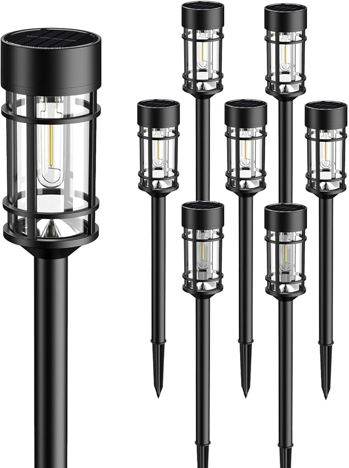 Solar Lights Outdoor Waterproof, 8 Pack 21" Solar Pathway Lights - Image 4