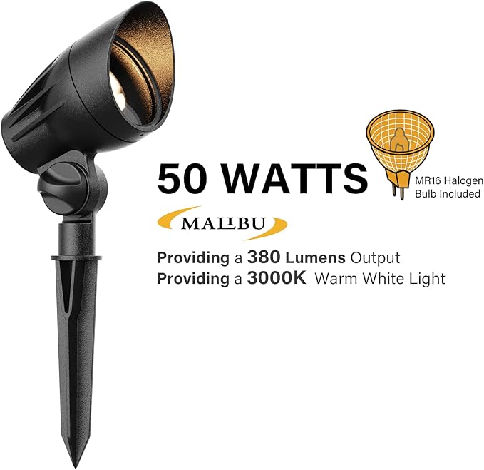 Malibu 50 Watt Floodlight Landscape Lights Outdoor Spotlight Waterproof Path - Image 3