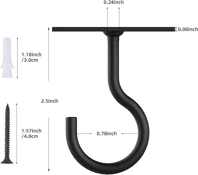 Ceiling Hooks for Hanging Plants 6pack 2.5inch Wall Mount Plant Hooks Meatl - Image 6
