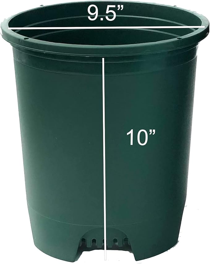 3 Gallon 6-Pack Plant Pots Nursery Pot Green Plastic Planters - Image 2
