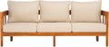 SAFAVIEH Outdoor Collection Owen Acacia Solid Wood Natural/Taupe Cushion by SAFAVIEH