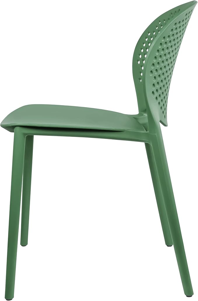 2xhome Set of 3 Patio Dining Chairs | Modern Stackable Outdoor Pool Side Chair - Image 8