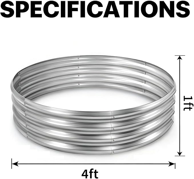 Round Galvanized Raised Garden Bed Kit, Round Galvanized Planter - Image 2