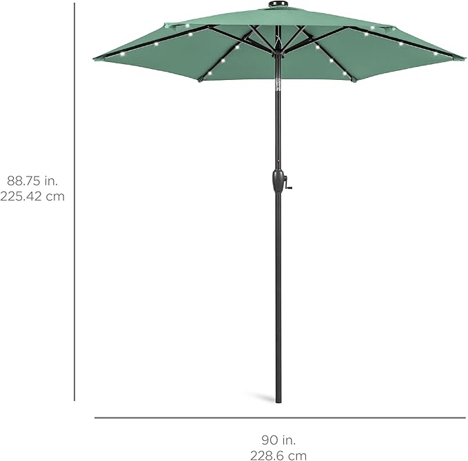 Best Choice Products 7.5ft Outdoor Solar Market Table Patio Umbrella - Image 7