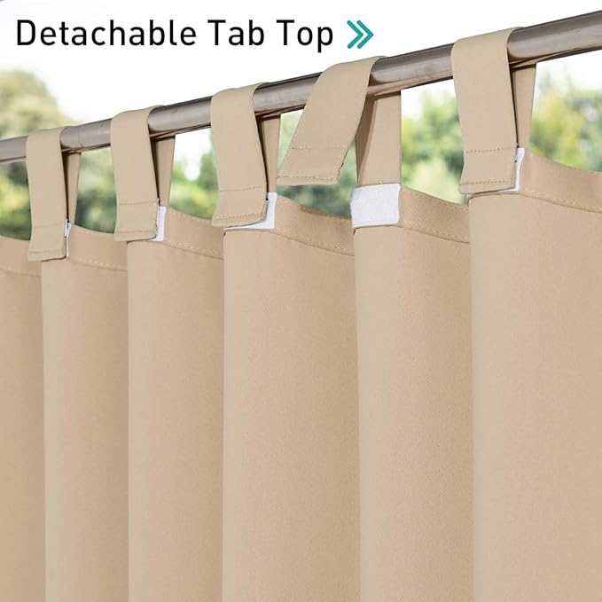NICETOWN 2 Pieces Outdoor Curtainss Waterproof - Image 3
