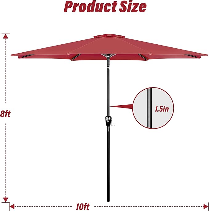 Simple Deluxe 9' Patio Umbrella Outdoor Table Market Yard Umbrella - Image 6
