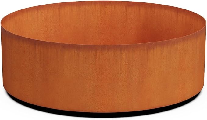 PLANTERCRAFT Corten Steel Metal Planter Box, Round Sizes, Modern Garden Steel by Plantercraft