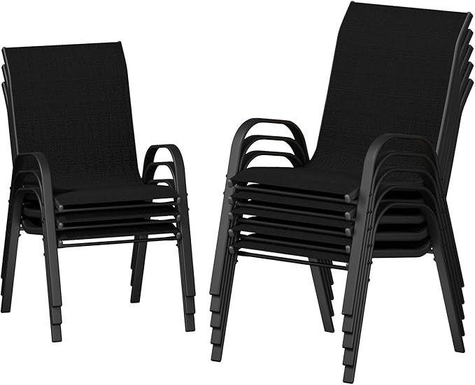 UDPATIO Patio Chairs Set of 8, Stackable Outdoor Dining Chairs by UDPATIO