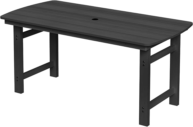 Outdoor Rectangle Dining Table, Heavy-Duty HDPE Table by Suunyn