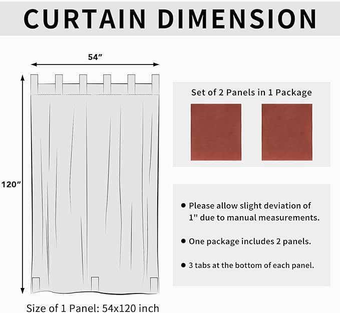 Easy-Going Outdoor Patio Curtains Detachable Tab Top Windproof Weatherproof - Image 6