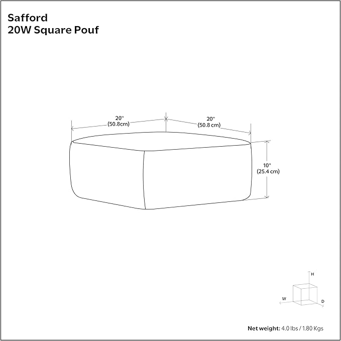 SIMPLIHOME Safford Square Pouf - Image 3