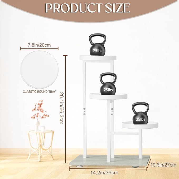 iDavosic.ly 3 Tier Plant Stand Indoor, Tiered Corner Flower Holder Shelf Outdoor - Image 5