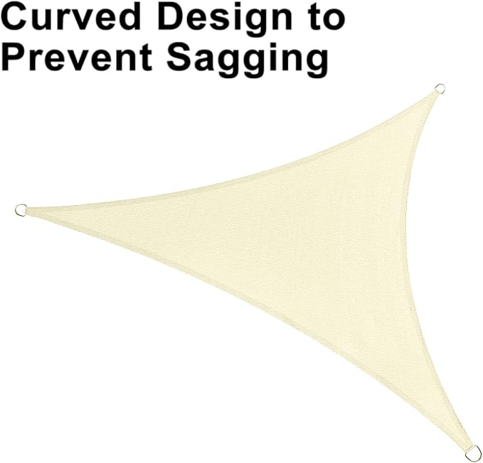 LOVE STORY Custom Size 7'x7'x9.9' Butter Cream Sun Shade Sail Right Triangle - Image 6