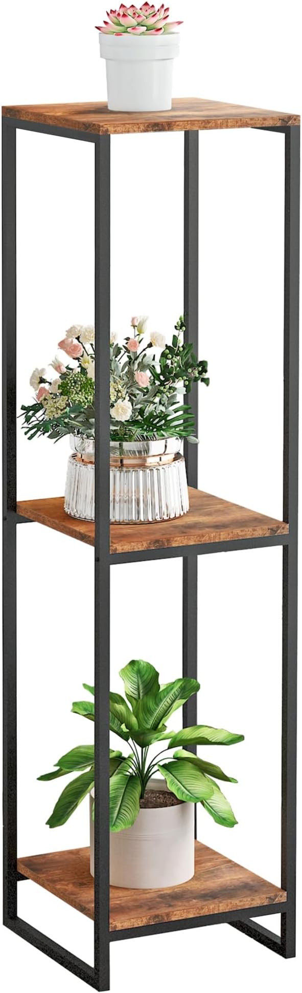 46" Tall Plant Stand Indoor, 3-Tier Modern Plant Shelf, Corner Flower Pot by GreenLivingSpaces