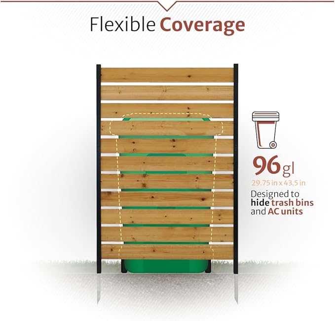 5ft H x 3.2ft W No Dig Enclo Concord Cedar Wood Privacy Screen, Great to Hide - Image 7