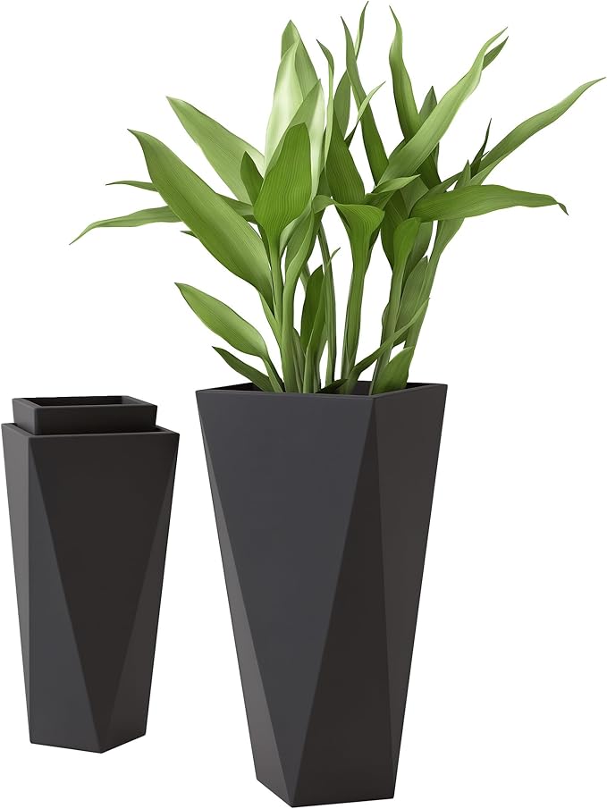 Outsunny Set of 3 Tall Planters, MgO Indoor Outdoor Planters by Outsunny