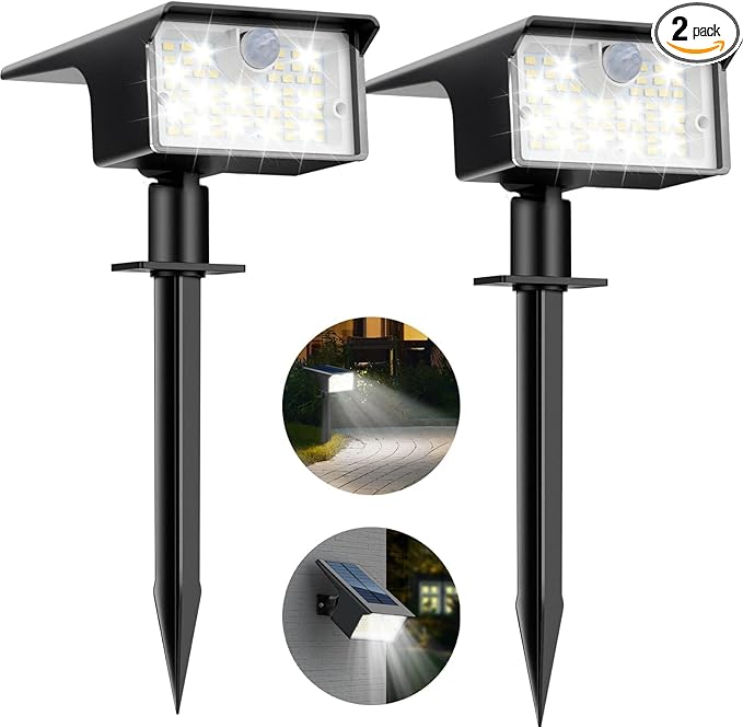 Nipify Solar Spot Lights Outdoor Motion Sensor, 3 Modes Solar Landscape by Nipify