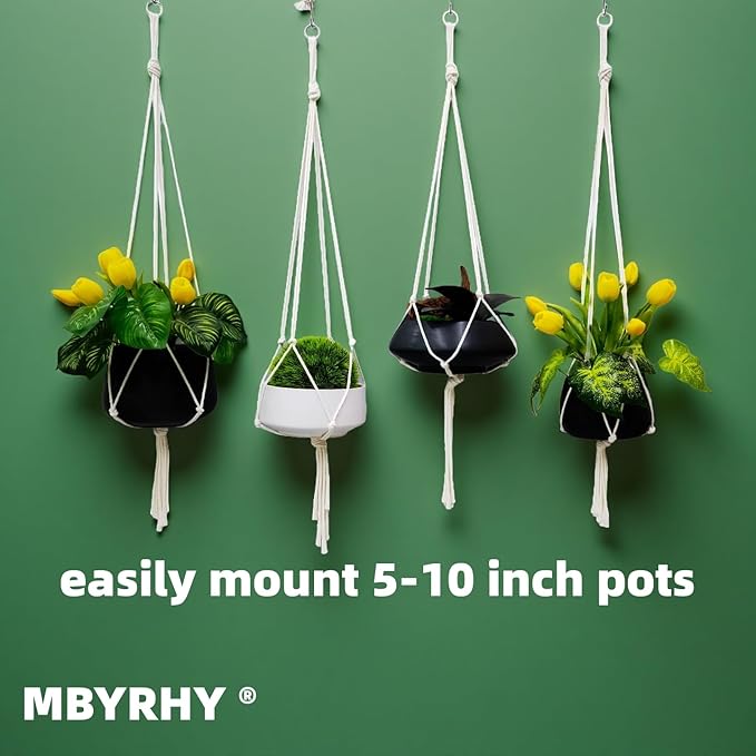 Macrame Plant Hanger 2 Pcs Hanging Planters - Image 2