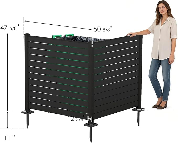 Kozyard 50" W x 48" H Outdoor Privacy Screens Aluminum Post, Air Conditioner - Image 8