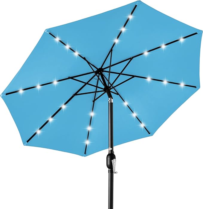 Best Choice Products 10ft Solar Polyester LED Lighted Patio Umbrella w/Tilt by BestChoiceProducts