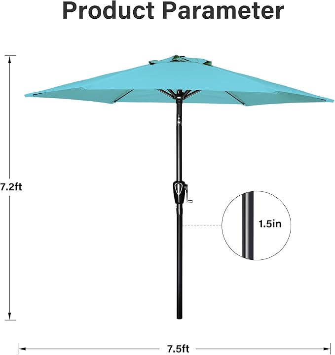 Simple Deluxe 9' Patio Umbrella Outdoor Table Market Yard Umbrella - Image 2