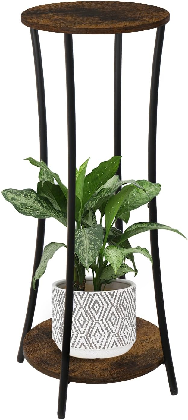 YINMIT Plant Stand Indoor, 2 Tier Round Potted Holder Rack, Flower Pot Stand by YINMIT