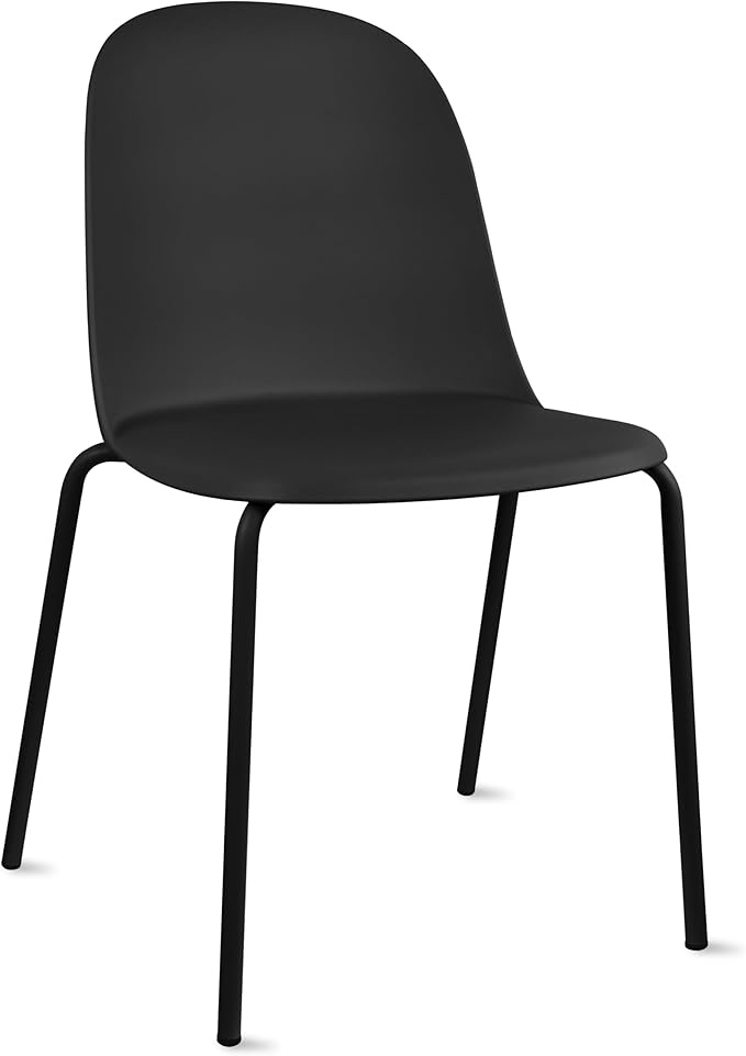 2xhome Modern Stackable Armless Dining Chair, Plastic Shell Seat by 2xhome
