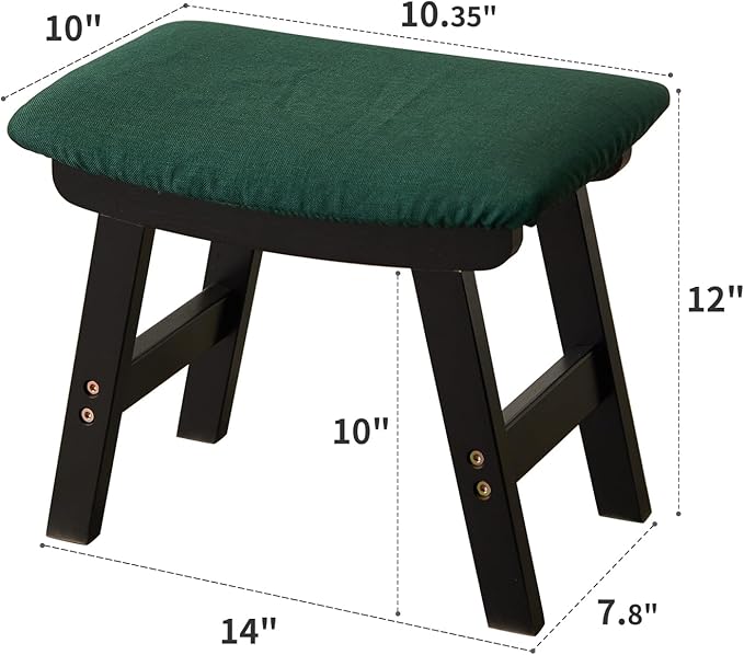 Foot Stool, Bamboo Small Sofa Foot Rest Under Desk, Extra Seating - Image 2