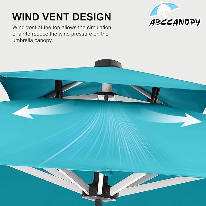 ABCCANOPY Patio Umbrella Cantilever Double Top Outdoor Offset Umbrella - Image 9