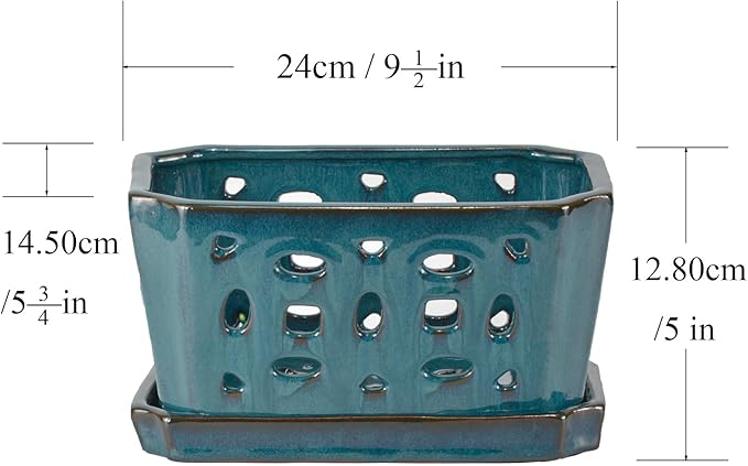 W&W Orchid Pot with Holes and Saucer - Image 5