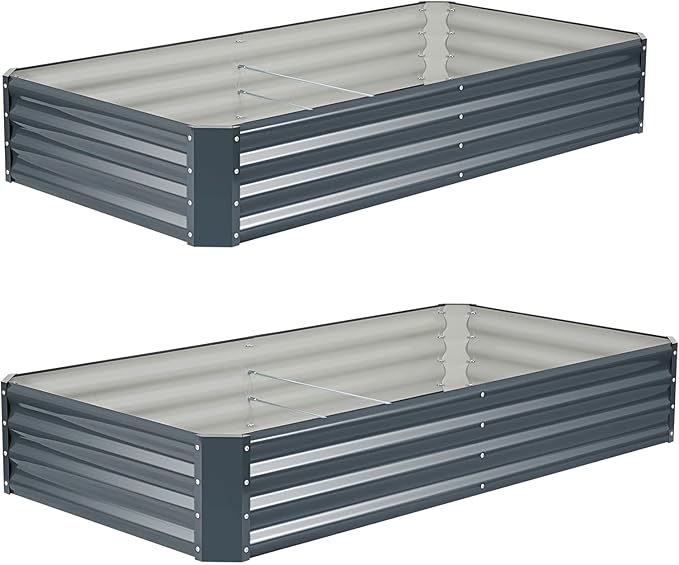 ZORMY 2Pack 6×3×1ft Galvanized Raised Garden Bed Kit, Metal Planter Boxes - Image 9