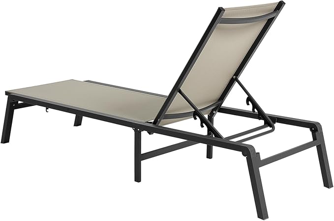 VEVOR Outdoor Chaise Lounge Chair Set of 2, 400 lbs Weight Capacity, Foldable - Image 10