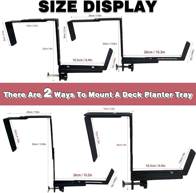 Window Box Brackets for Railing Adjustable Planter Box Brackets Flower Box - Image 4