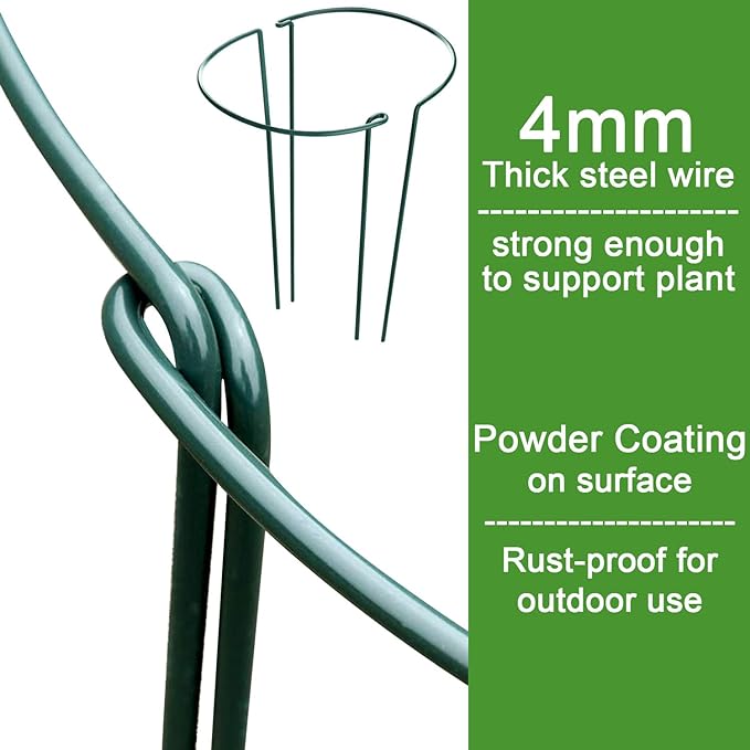 HiGift 16 Pack Plant Support Stakes, Half Round Metal Garden Plant Stake Indoor - Image 2