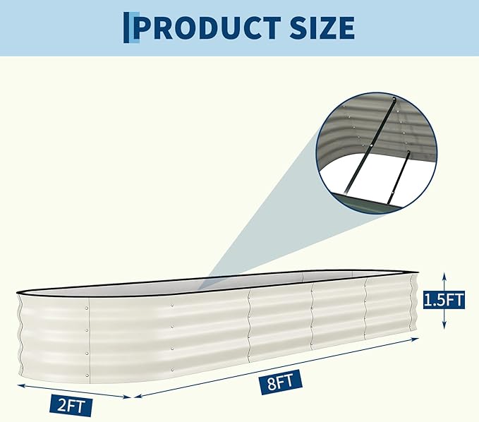 Garvee 2 Pack Galvanized Raised Garden Beds - Image 2