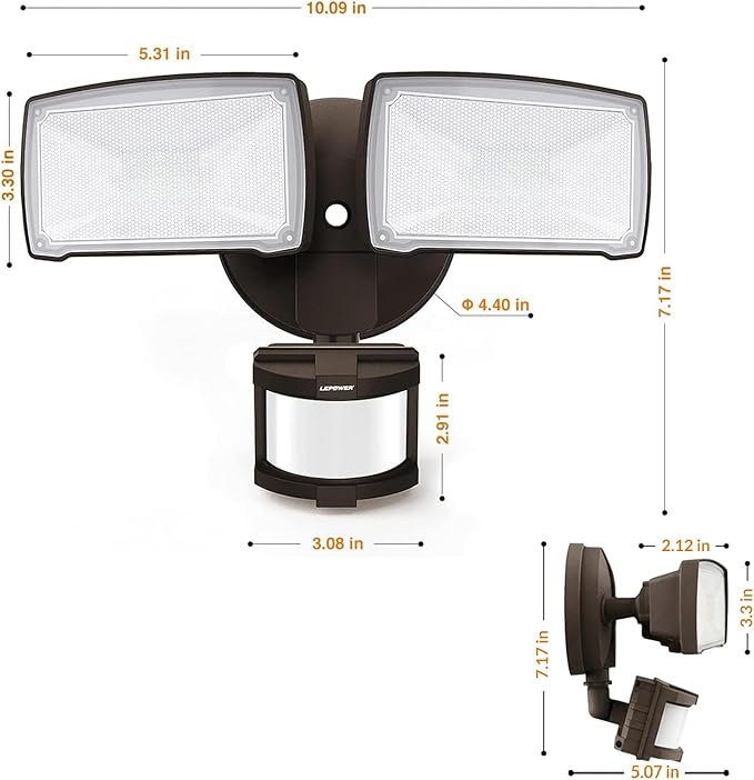 LEPOWER 30W LED Security Lights Motion Sensor Light Outdoor, 3200LM Motion - Image 8