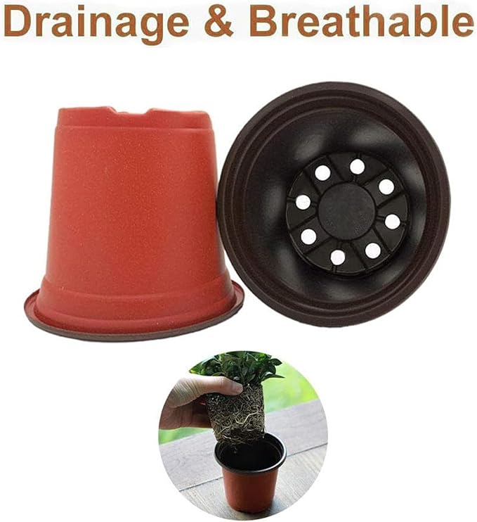 100 Pcs 3.5 Inch Plastic Seedlings Plants, Nursery Pots, Seed Starting Pot - Image 3