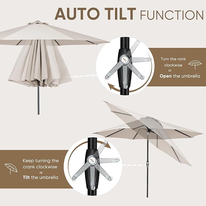 Tempera Patio Market Outdoor Table Umbrella - Image 2