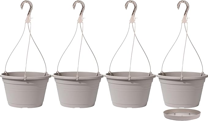 VIDELLY 4 Pcs Hanging Planters, Light Gray by VIDELLY