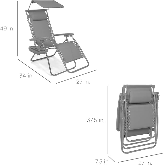 Best Choice Products Folding Zero Gravity Outdoor Recliner Patio Lounge Chair - Image 2