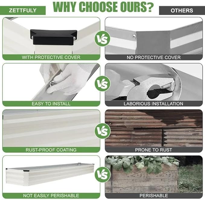 Galvanized Raised Garden Bed Outdoor | Metal Raised Garden Bed - Image 6