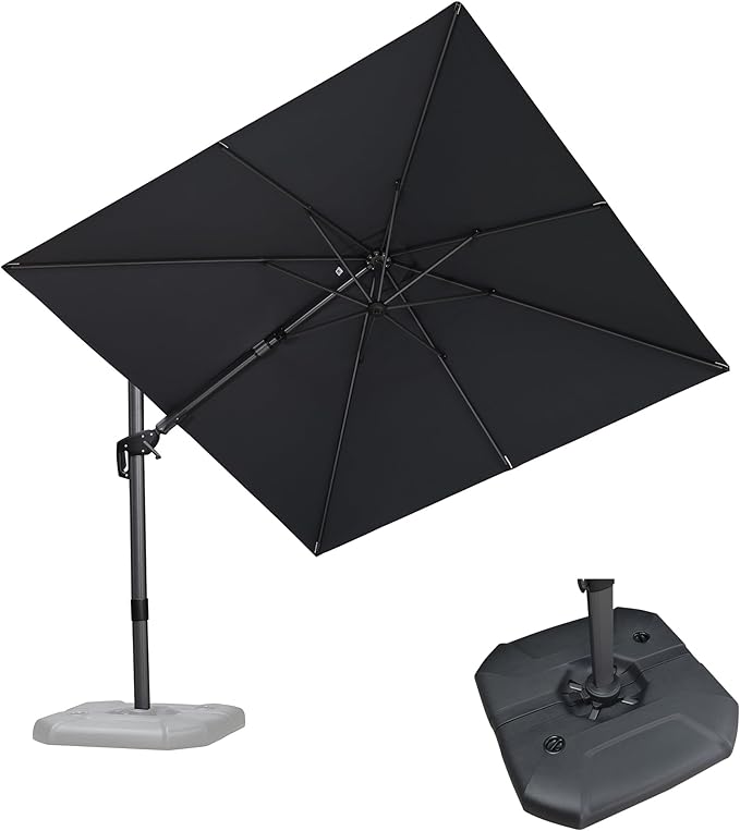PURPLE LEAF 8.8' X 8.8' Left-right Tilt Patio Umbrella by PURPLELEAF